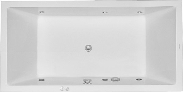 Duravit Whirlpool Starck 1800x900mm recessed version with two back slopes, jet system