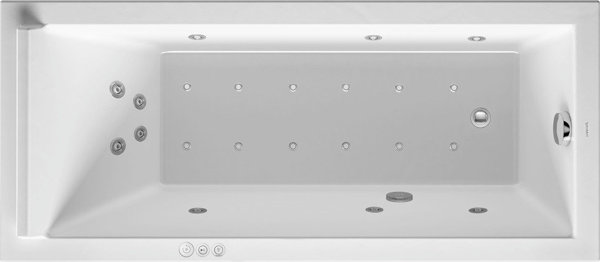 Duravit whirlpool rectangle Starck 1600x700mm built-in version or for bath paneling, one sloping bac...