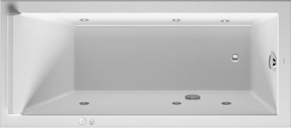 Duravit whirlpool rectangular Starck 1700x750mm built-in version or for bath paneling, one sloping b...