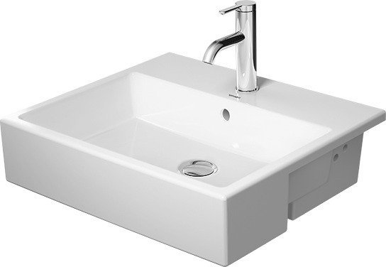 Duravit Vero Air semi-recessed wash basin 55x47cm, with overflow, with tap hole bench, 1 tap hole, for installation in wooden consoles