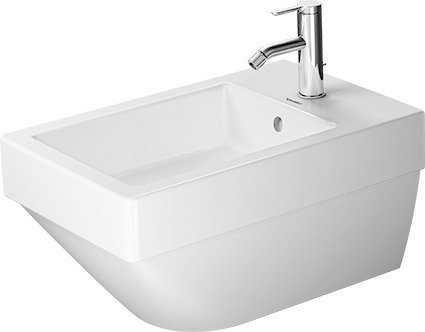 Duravit Vero Air Wand- Bidet 37x57cm, mit Überlauf, mit Hahnlochbank, 1 Hahnloch, inkl. Durafix