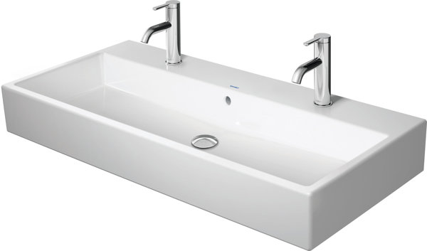 Duravit Vero Air Waschtisch, 100x47cm, mit Überlauf, 2 Hahnlöcher vorgestochen, 2350100024