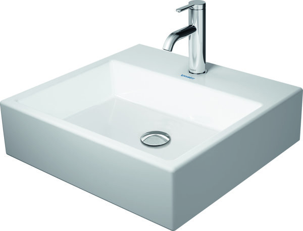 Duravit Vero Air Aufsatzbecken 50x47cm, ohne Überlauf, mit Hahnlochbank, 1 Hahnloch, geschliffen, g...