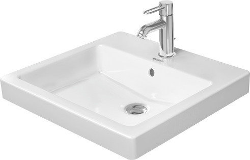 Duravit built-in wash basin Vero 50cm white with overflow, with tap hole bench, 1 tap hole