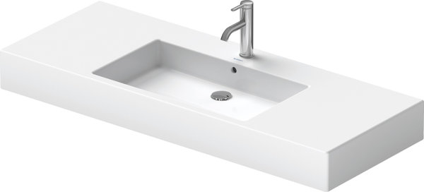 Duravit furniture washbasin Vero 125cm, with overflow, with tap hole bench, 1 tap hole