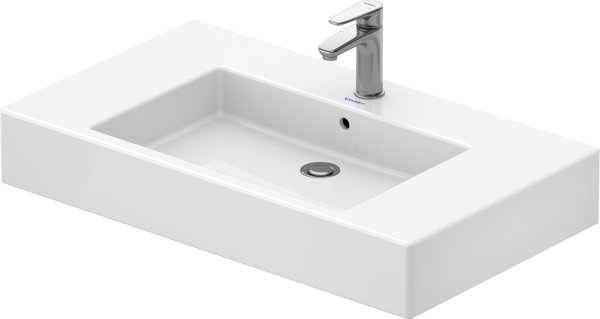 Duravit Vero furniture washbasin 85cm, with overflow, with tap hole bench, 1 tap hole