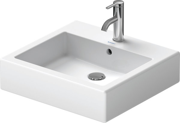 Duravit Vero 50cm, white, with overflow, with tap hole bench, 1 tap hole