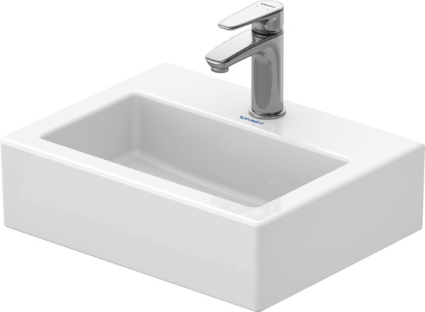 Duravit hand basin Med Vero 45cm, without overflow, with tap hole bench, 1 tap hole, white