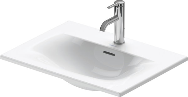 Duravit built-in washbasin Viu 038560, 600x450 mm, 1 tap hole for installation from above, with over...