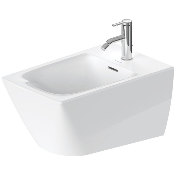 Duravit Viu Wand-Bidet 229215, 370x570 mm, mit Überlauf, mit Hahnlochbank