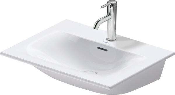 Duravit Möbelwaschtisch Viu 234463, 630 mm, mit Überlauf, mit Hahnlochbank, 1 Hahnloch