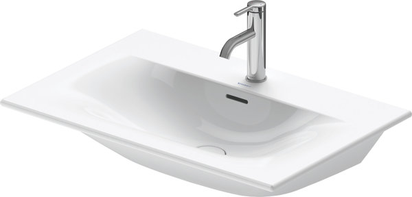 Duravit Möbelwaschtisch Viu 234473, 730 mm, mit Überlauf, mit Hahnlochbank, 1 Hahnloch