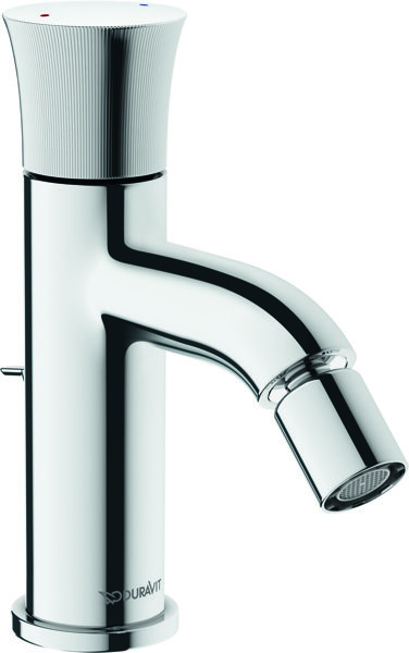 Duravit White Tulip, single lever bidet mixer with pop-up waste, 111 mm projection, WT2400001010