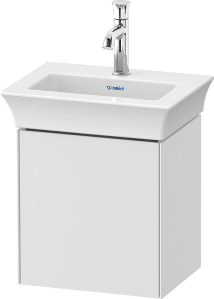 Duravit White Tulip, wall hung vanity unit, width 384 x depth 298mm, with 1x door stop left, with tip-on technology, WT4240L