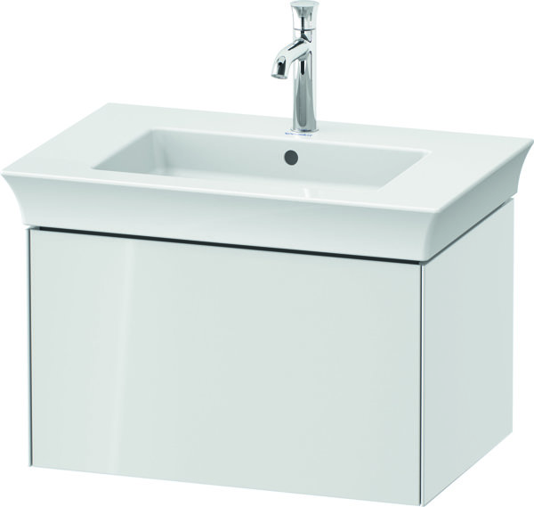 Duravit White Tulip, wall-mounted vanity unit, width 684 x depth 458mm, with 1x pull-out, with tip-on technology, WT42410