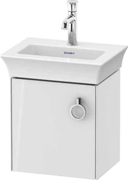 Duravit White Tulip, wall hung vanity unit, width 384 x depth 298mm, with 1x door stop left, with handle, WT4250L