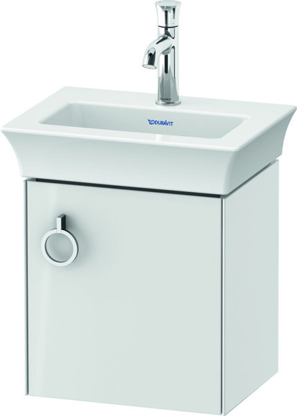 Duravit White Tulip, wall hung vanity unit, width 384 x depth 298mm, with 1x door stop right, with h...