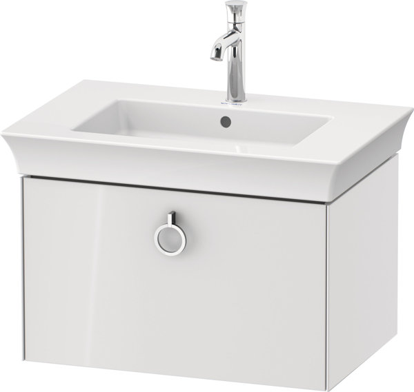 Duravit White Tulip, wall hung vanity unit, width 684 x depth 458mm, with 1x pull-out, with handle, ...