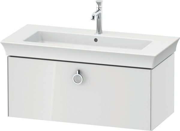 Duravit White Tulip, wall hung vanity unit, width 984 x depth 458mm, with 1x pull-out, with handle, ...