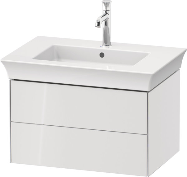 Duravit White Tulip, wall hung vanity unit, width 684 x depth 458mm, with 2 drawers, with tip-on tec...