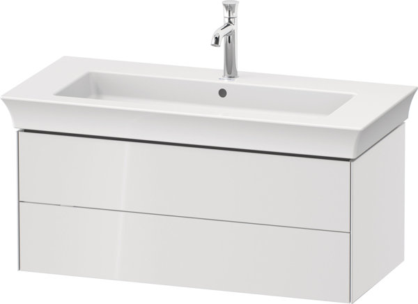 Duravit White Tulip, wall hung vanity unit, width 984 x depth 458mm, with 2 drawers, with tip-on technology, WT43420