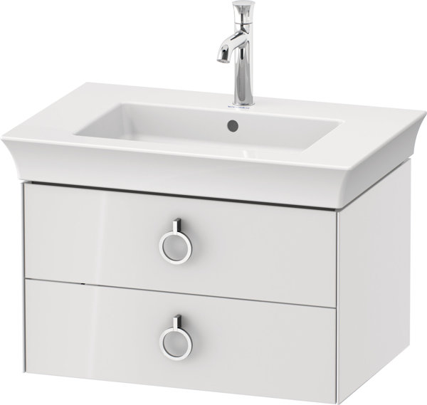 Duravit White Tulip, wall hung vanity unit, width 684 x depth 458mm, with 2 drawers, with handle, WT...