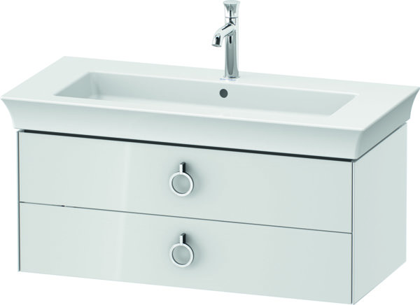 Duravit White Tulip, wall hung vanity unit, width 984 x depth 458mm, with 2 drawers, with handle, WT...