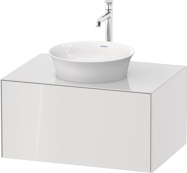 Duravit White Tulip, wall-mounted vanity unit, width 800 x depth 550mm, with 1x pull-out, with tip-o...