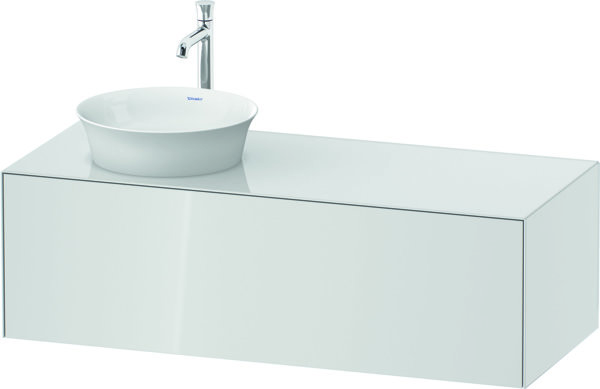 Duravit White Tulip, wall-mounted vanity unit, width 1300 x depth 550mm, with 1x pull-out, with tip-on technology, WT4977L