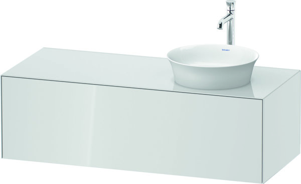 Duravit White Tulip, wall-mounted vanity unit, width 1300 x depth 550mm, with 1x pull-out, with tip-...