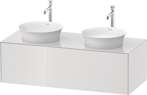 Duravit White Tulip, wall-mounted vanity unit, width 1300 x depth 550mm, with 1x pull-out, with tip-...