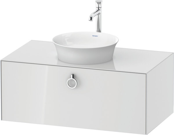 Duravit White Tulip, wall hung vanity unit, width 1000 x depth 550mm, with 1x pull-out, with handle,...