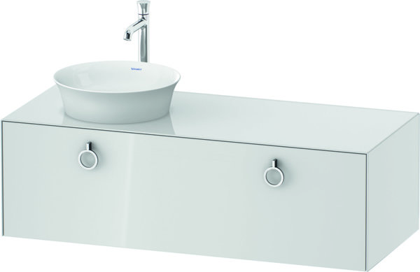 Duravit White Tulip, wall hung vanity unit, width 1300 x depth 550mm, with 1x pull-out, with handle,...