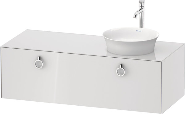 Duravit White Tulip, wall hung vanity unit, width 1300 x depth 550mm, with 1x pull-out, with handle,...