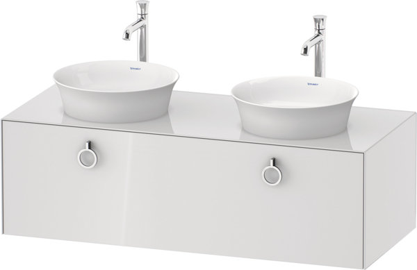 Duravit White Tulip, wall hung vanity unit, width 1300 x depth 550mm, with 1x pull-out, with handle, WT4983B