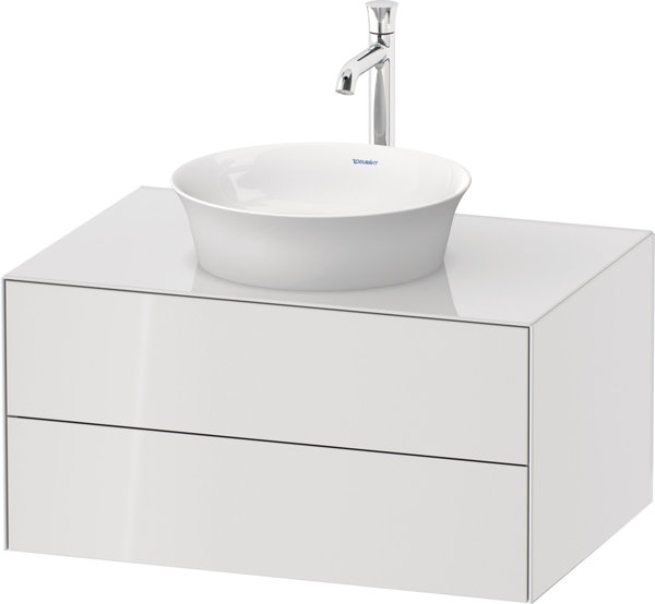 Duravit White Tulip, wall hung vanity unit, width 800 x depth 550mm, with 2 drawers, with tip-on tec...