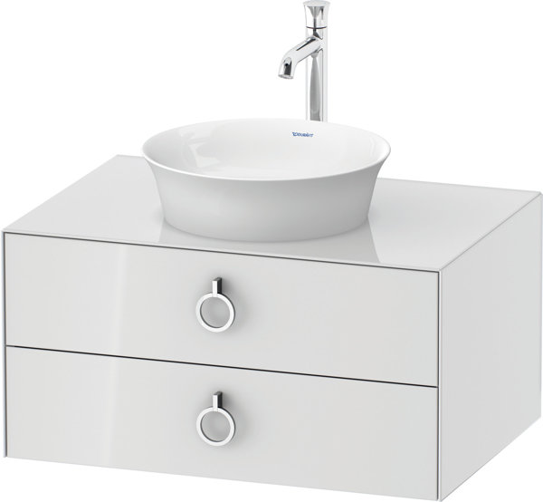 Duravit White Tulip, wall hung vanity unit, width 800 x depth 550mm, with 2 drawers, with handle, WT...