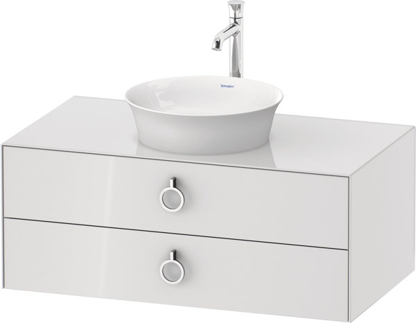 Duravit White Tulip, wall hung vanity unit, width 1000 x depth 550mm, with 2 drawers, with handle, WT49910