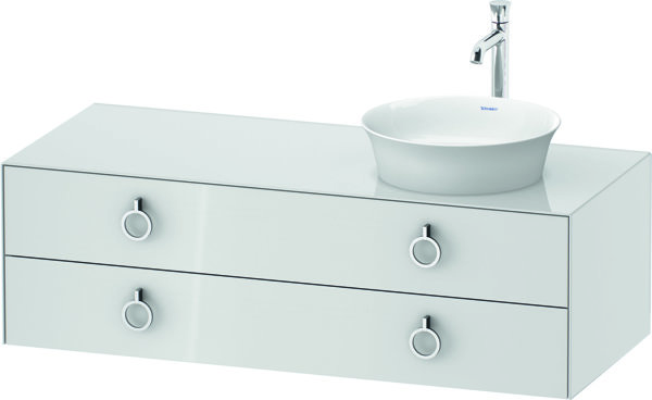 Duravit White Tulip, wall hung vanity unit, width 1300 x depth 550mm, with 2 drawers, with handle, WT4992R