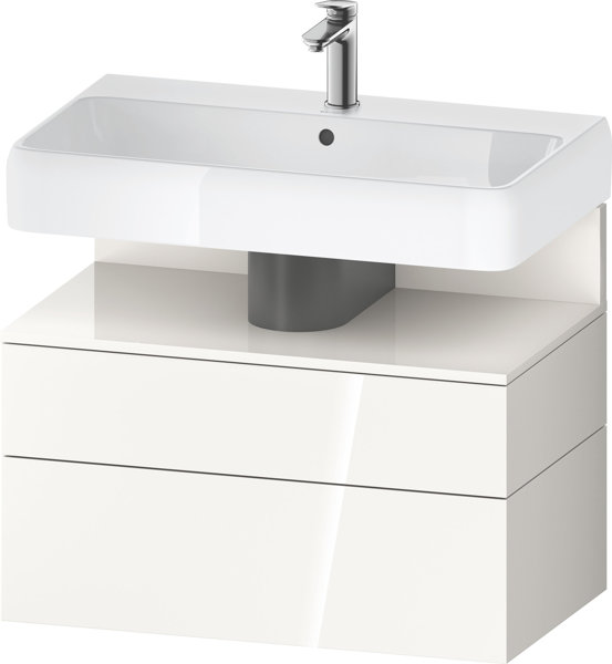 Duravit Qatego vanity unit, 1 drawer and 1 drawer, 790x470x590mm, niche white high gloss, QA4394022