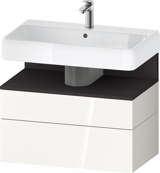 Duravit Qatego vanity unit, 1 pull-out and 1 drawer, 790x470x590mm, niche graphite supermatt, QA4394080