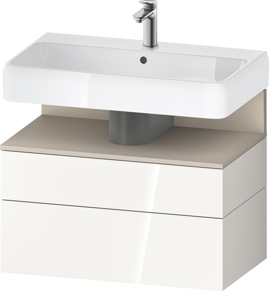 Duravit Qatego vanity unit, 1 pull-out and 1 drawer, 790x470x590mm, niche taupe supermatt, QA4394083