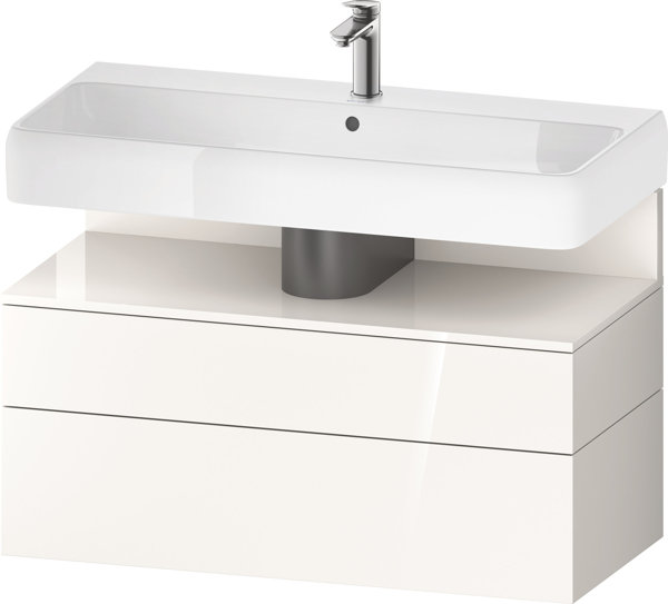 Duravit Qatego vanity unit, 1 drawer and 1 drawer, 990x470x590mm, niche white high gloss, QA4395022