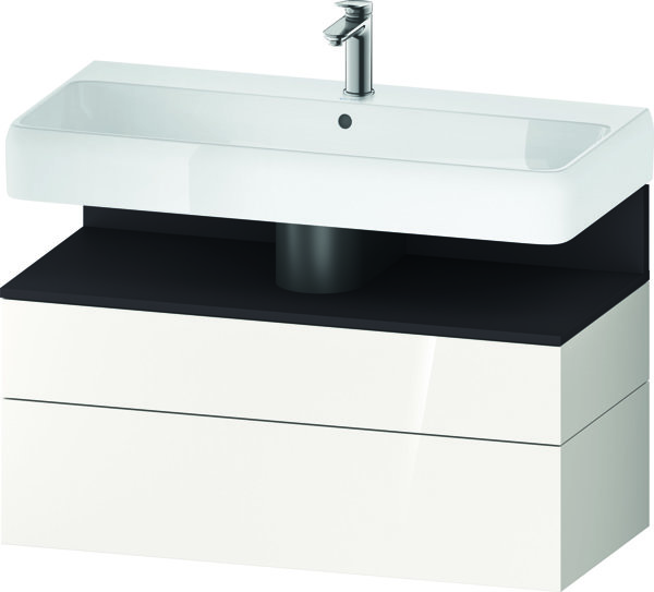 Duravit Qatego vanity unit, 1 pull-out and 1 drawer, 990x470x590mm, niche graphite supermatt, QA4395080