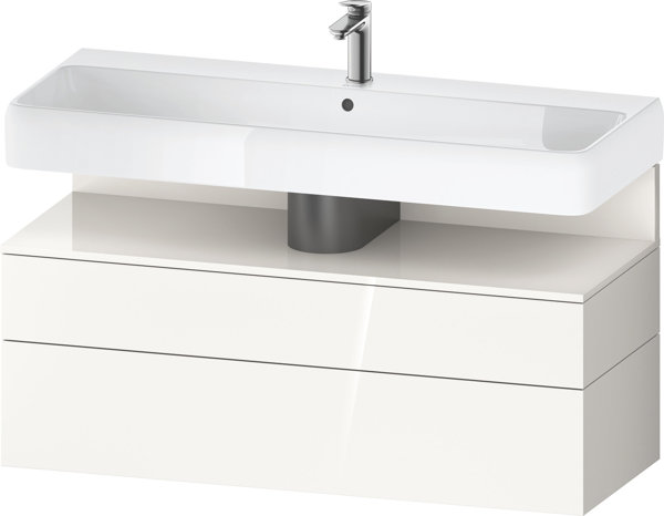 Duravit Qatego vanity unit, 1 drawer and 1 drawer, 1190x470x590mm, niche white high gloss, QA4396022