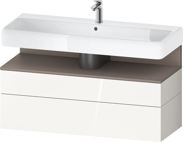 Duravit Qatego vanity unit, 1 pull-out and 1 drawer, 1190x470x590mm, niche basalt matt, QA4396043