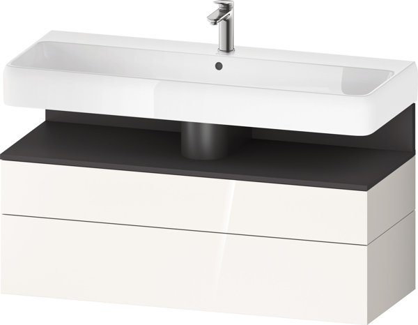 Duravit Qatego vanity unit, 1 pull-out and 1 drawer, 1190x470x590mm, niche graphite matt, QA4396049