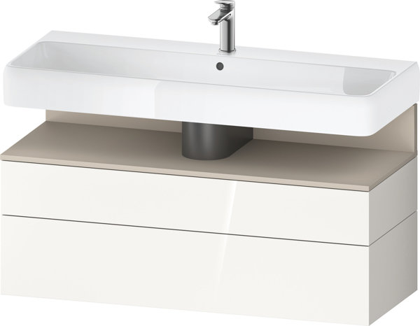 Duravit Qatego vanity unit, 1 pull-out and 1 drawer, 1190x470x590mm, niche taupe supermatt, QA4396083