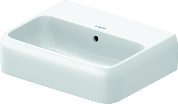 Duravit Qatego hand wash basin, 450x350mm, glazed underside, with overflow, 074645