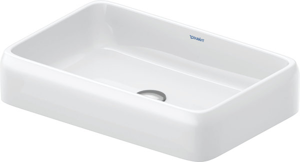 Duravit Qatego Aufsatzbecken, 600x400mm, ohne Überlauf, geschliffen, Soft Edge, rechteckig, 238360